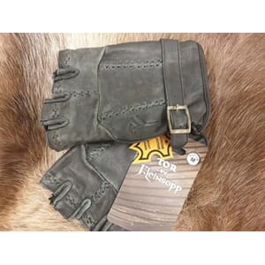 Fleinsopp skinnhansker Tor Svart fingerløs