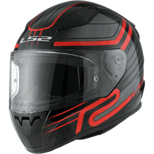 LS2 MC-Heljelm FF353 Rapid II Circuit Svart/Rød