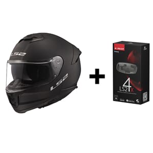 LS2 MC-Hjelm FF808 Stream II Matt Svart M/Cardo F4