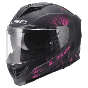 LS2 MC-Hjelm FF818 Storm III Burst Svart Rosa