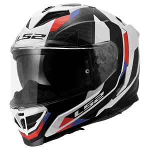 LS2 MC-Hjelm FF818 Storm III Sporty Hvit Blå Rød