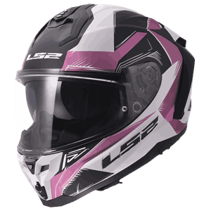 LS2 MC-Hjelm FF817 Challenger II Flaman Hvit/Rosa