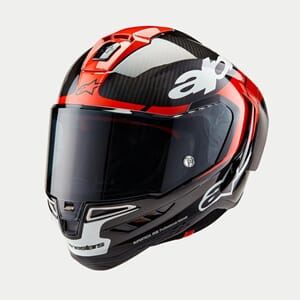 Alpinestars MC-Hjelm Supertech R10 Svart/Carb/Fluo Rød