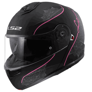 LS2 Åpningshjelm FF908 Strobe II Lux Svart/Rosa